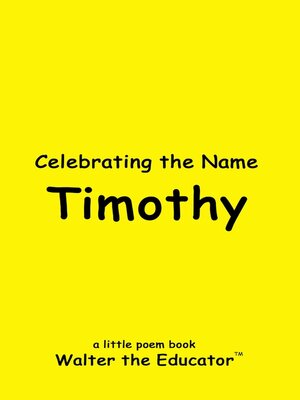 cover image of Celebrating the Name Timothy